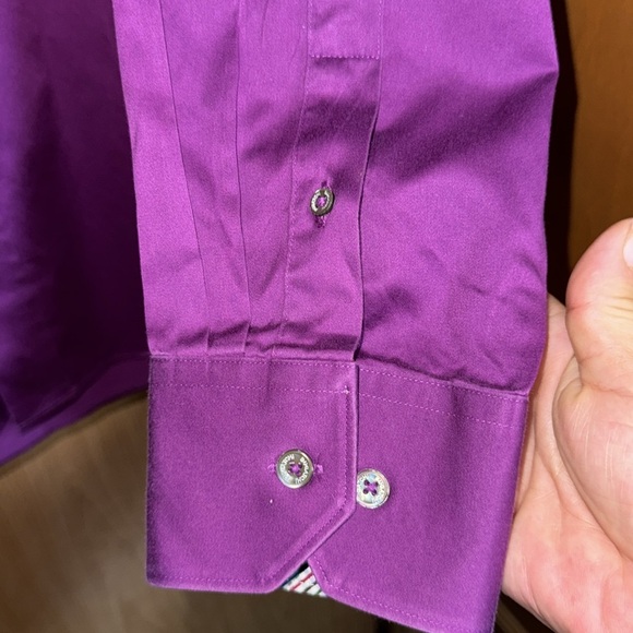 Bugatchi uomo Men's Purple Dress Shirt size XL - Picture 5 of 5